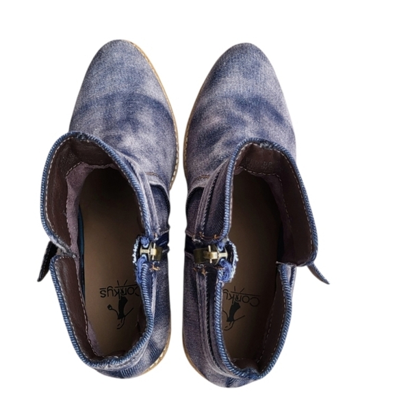 Corkys Denim Washed Blue Fed Up Ankle Western Horse Boot Shoe Blue Jean Women 7 - Picture 8 of 13